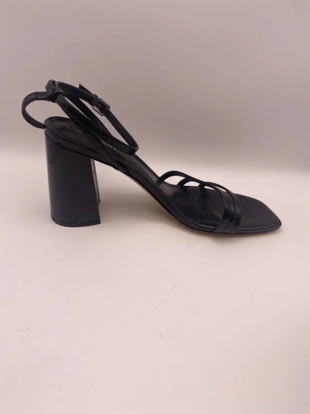Calvin Klein Womens Quiva Black Strap Heel Sandal Sz 10